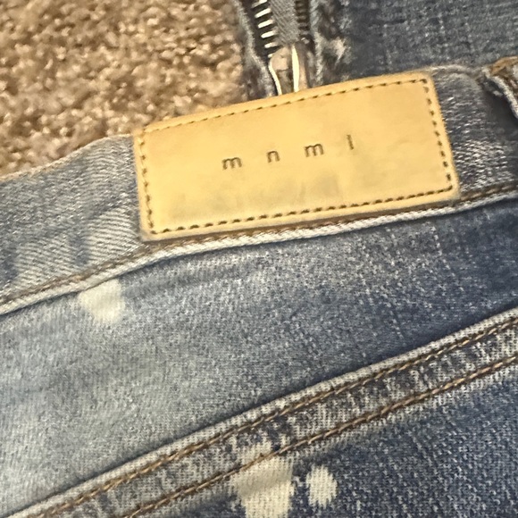 MNML Men’s Distressed Blue Jeans - Picture 4 of 5